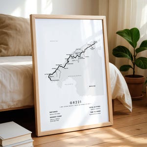 Póster de la ruta de senderismo GR221 / Impresión del mapa de la ruta de piedra seca / Mapa de la Ruta de Pedra en Sec / Trekking de Andratx a Pollença / Regalo al aire libre de Mallorca