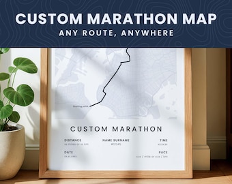 Custom Marathon Map | Personalized Runner Gift | Customized Running Poster | Half Marathon Print | Strava | GPX