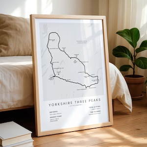 Yorkshire Three Peaks Challenge Map | Yorkshire Dales National Park Hiking Trail | Pen-y-ghent, Whernside, Ingleborough - Three Peaks Walk