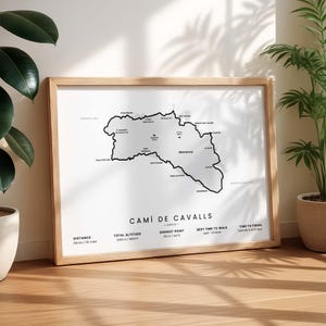 Cami De Cavalls Map Print | GR 223 Hiking Trail Poster | Menorca Island Thru Hike Map | Spain Horse Path Map Wall Art | Camino de Caballos