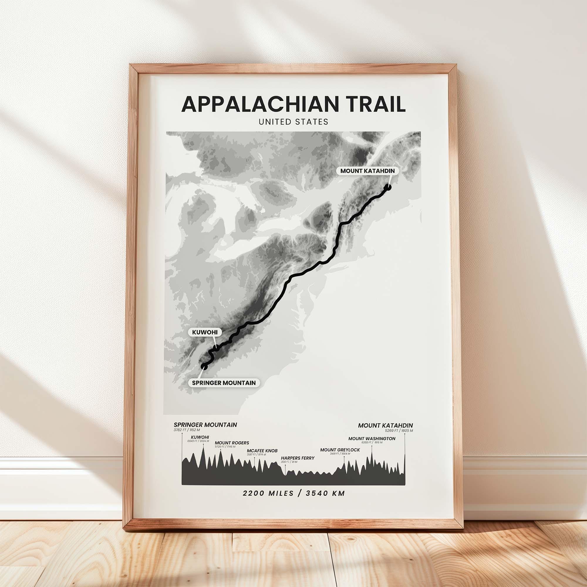Appalachian Trail Map | Appalachian Hike | AT Thru Hiker | 4000 Footers