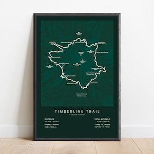 Timberline Spur Print | Mt Hood National Forest Wanderkarte | Haube Loop Poster | Oreton Trekking Wandkunst | USA Trek Decor