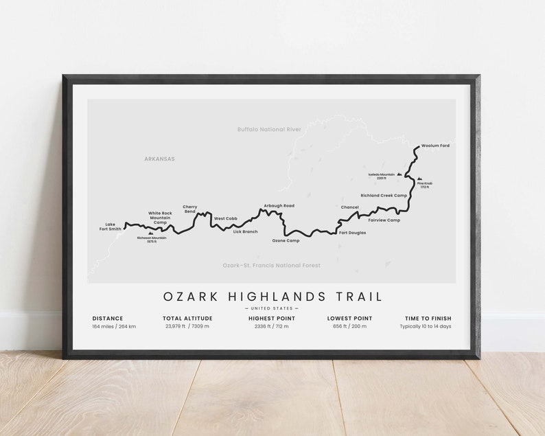 Ozark Highlands Trail Map Poster - Il 794xN.5747623886 Snz5 