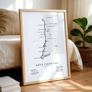 Rota Vicentina Print | Fishermen's Trail Map | Sines to Lagos Poster | Portugal Coastal Hiking Track Wall Art | Hiking Gift