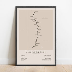 Mickelson Single Map Print | George S. Mickelson Poster | MT Wandern Weg Wand Kunst | South Dakota Fahrradtasche | Geschenk für Wanderer