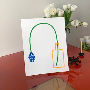 Circle Flower Risograph Art Print 11x14
