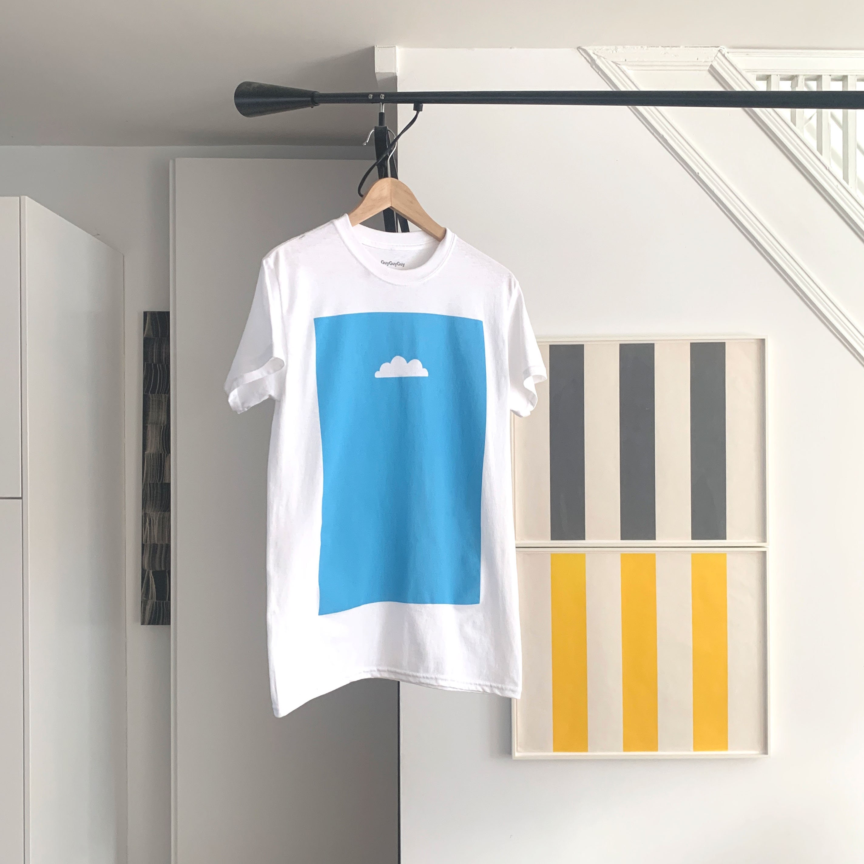 Blue Sky Shirt – Rectangle With White Cloud Minimal