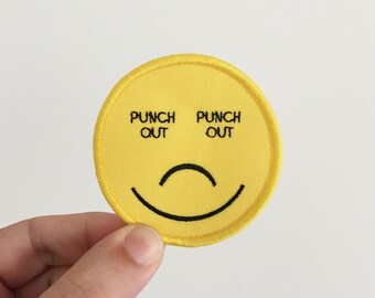 Punch Out Patch – Yellow Embroidered Iron-On Patch