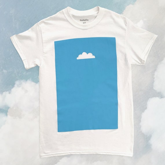 Blue Sky Shirt – Rectangle With White Cloud Minimal