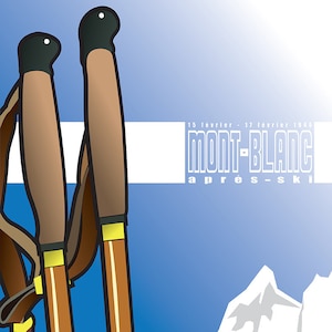 Printable download - Apres-Ski Mont Blanc - Vintage retro poster art