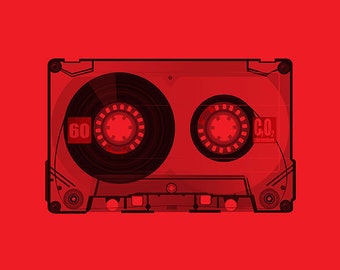 Scarica stampabile - Chromium Red - Musicassetta retrò pop art