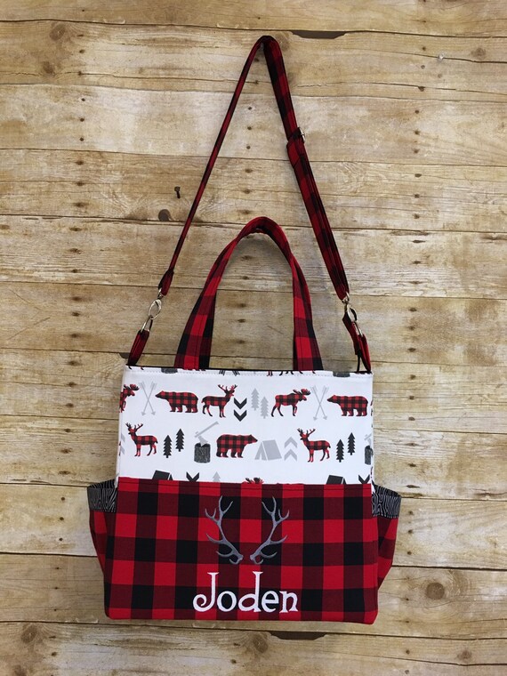 buffalo plaid diaper bag