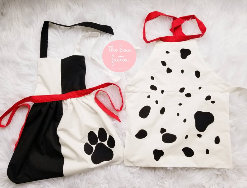 cruella costume apron girl apron cosplay halloween Spotted dog dress up costume girl birthday girl costume