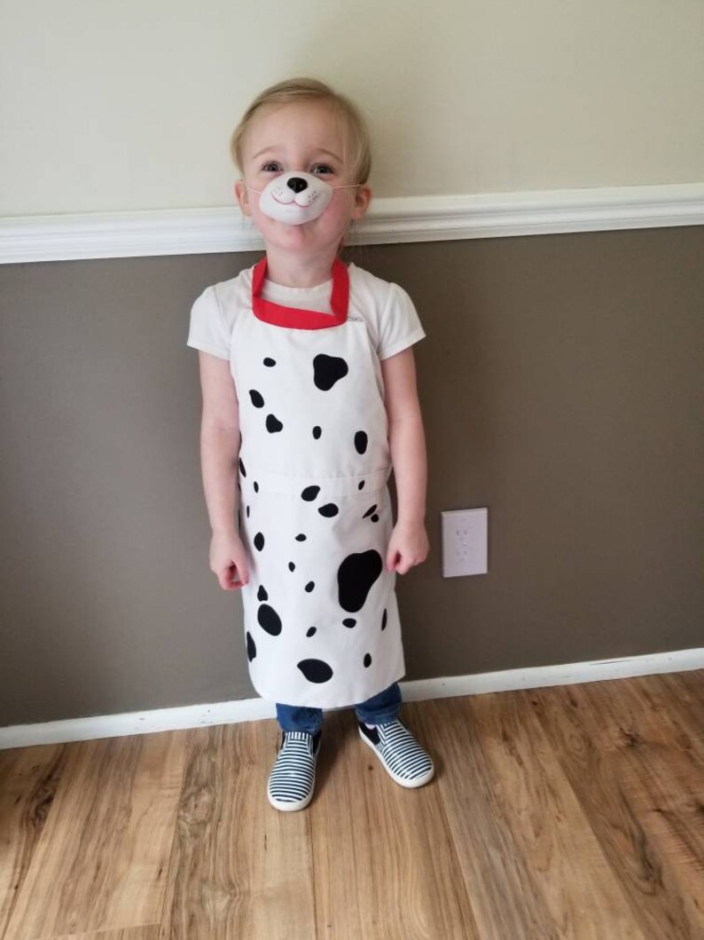 cruella costume apron girl apron cosplay halloween Spotted dog dress up costume girl birthday girl costume