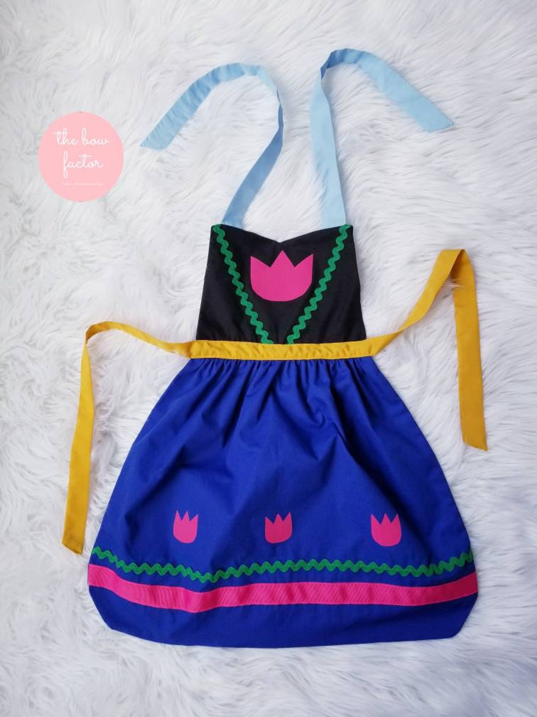 Classic Princess Costume Cosplay Work Dress Apron for Girls Teens Adults
