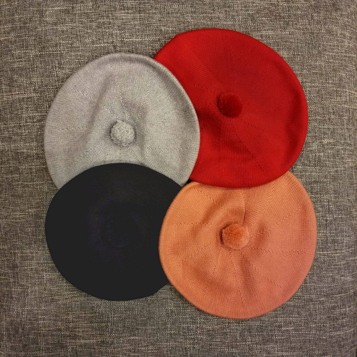Wool pompom berets $75 each Pom-Pom Beret — Jill Courtemanche Millinery main image 2