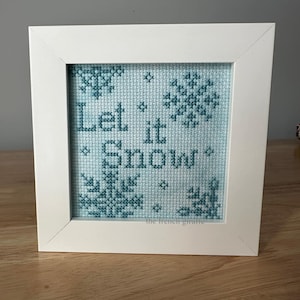 Let it Snow Snowflakes Winter 4x4 Cross stitch Pattern Instant Download PDF Four designs in one