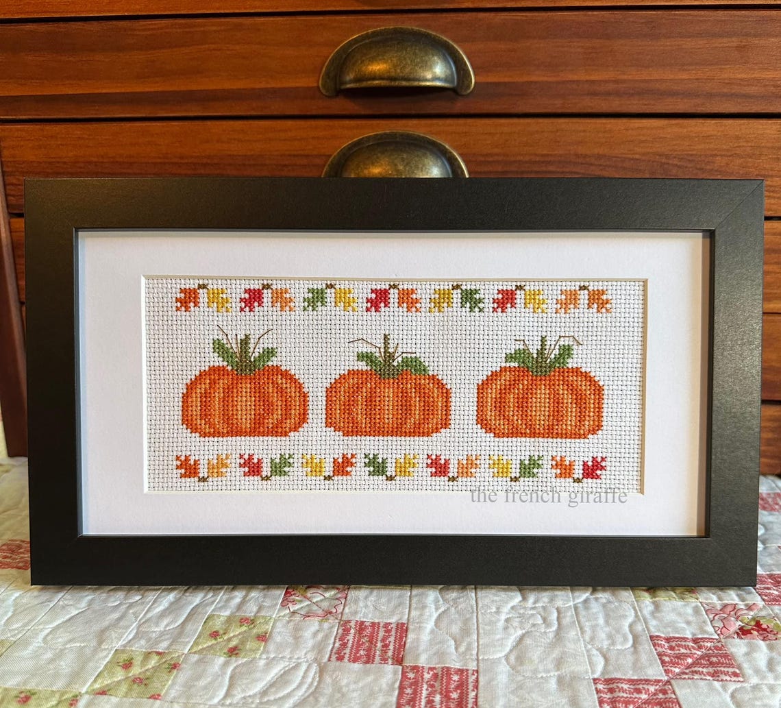 Three Little Pumpkins Cross Stitch Pattern Autumn Instant Download PDF ...