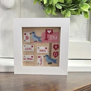 Patrón de punto de cruz 4x4 para San Valentín Te amo Día de San Valentín Descarga instantánea en PDF