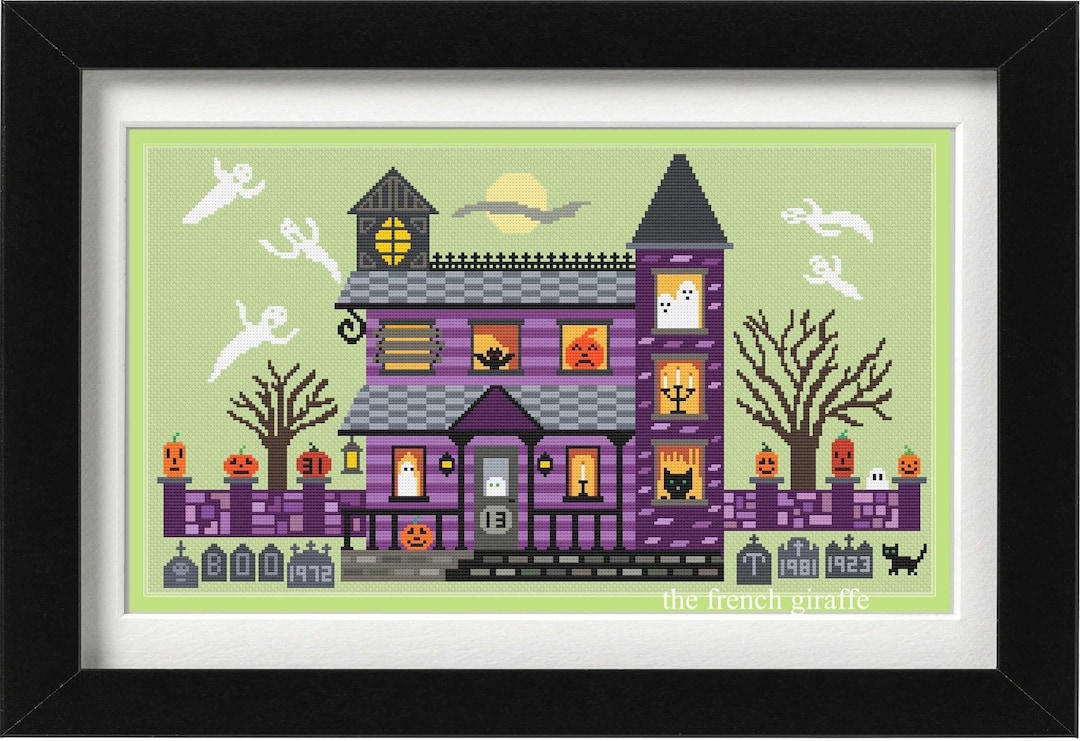 Haunted House Crossstitch Halloween Pattern Instant Download PDF Cross ...