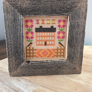 4x4 Around the World Quilt Saltbox Prim House Crossstitch Pattern Instant Download PDF Cross Stitch Spring