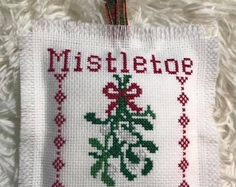 Christmas Mistletoe Cross Stitch Pattern Instant Download PDF Crossstitch Kiss Nature