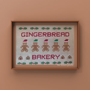Gingerbread Bakery Cross Stitch Christmas Pattern Instant Download PDF Crossstitch Christmas