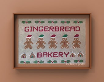 Gingerbread Bakery Cross Stitch Christmas Pattern Instant Download PDF Crossstitch Christmas