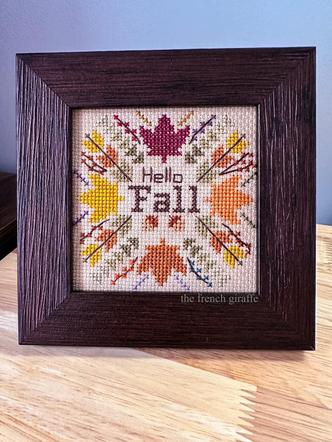 Hello Fall Cross Stitch Pattern: Autumn Leaves Wreath (PDF Download) - Etsy