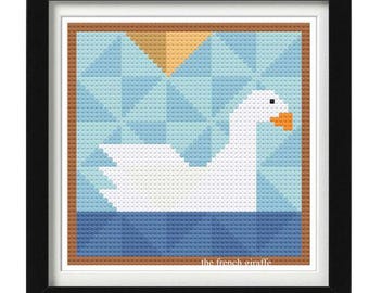 Swan Barn Quilt bird Crossstitch Pattern Instant Download PDF Cross Stitch Bird
