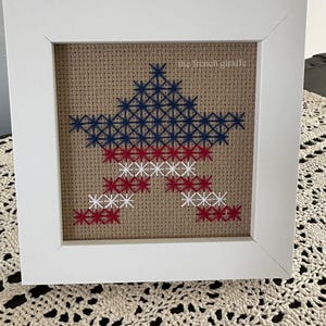 4x4 Star Fancy Stitch American Flag  Crossstitch fourth of July Patriotic Cross Stitch Pattern Instant Download PDF 4th of July.