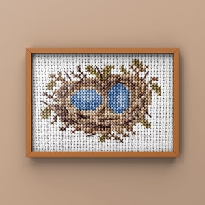 Birds Nest Spring  Crossstitch Pattern Instant Download PDF Cross Stitch