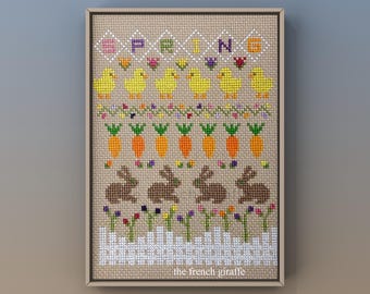Patrón de punto de cruz de primavera y Pascua (descarga instantánea en PDF)