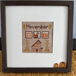 Kreuzstichmuster: Kreuzstichmuster: Truthahn und Kürbisse (PDF Download)