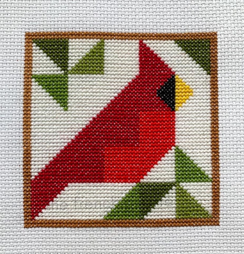 Cardinal Barn Quilt bird Crossstitch Pattern Instant Download Etsy