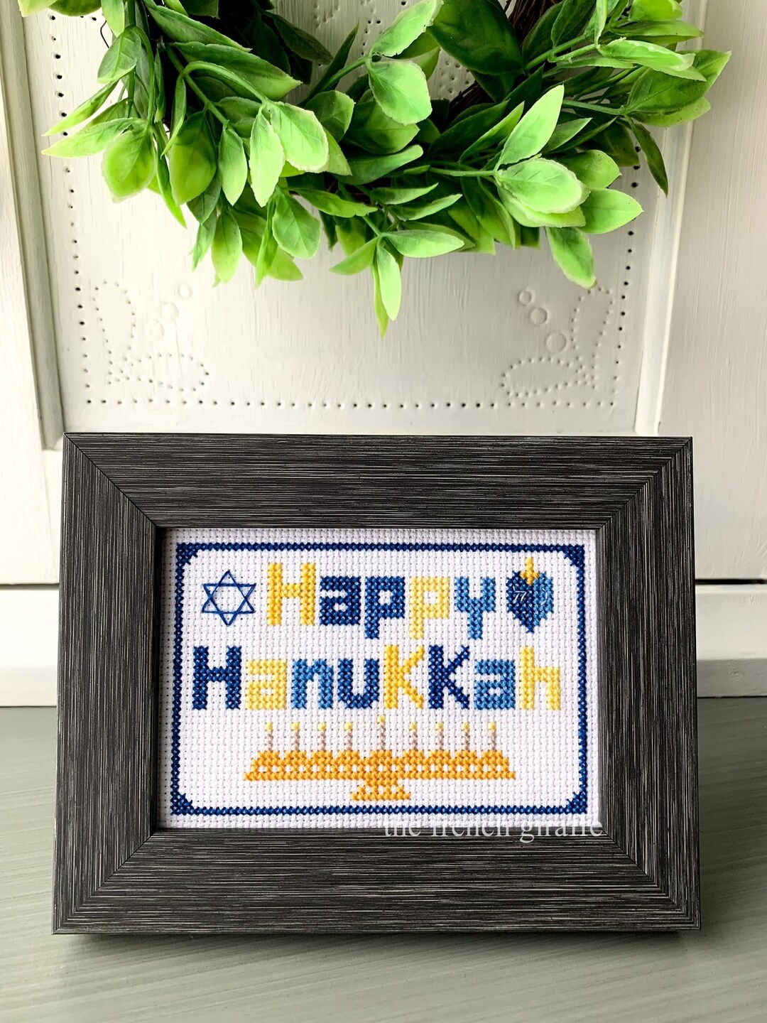 Happy Hanukkah Crossstitch Pattern Instant Download PDF Cross Stitch