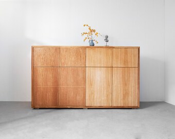 Chest of drawers made from reclaimed Brienne oak wood