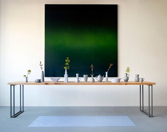 Dining table made of birch wood & iron Yael/Loren 300 x 70 cm