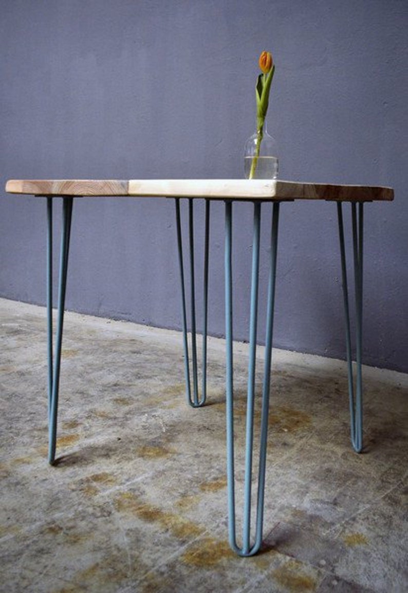 Kitchen table timber & hairpin Legs Ninon 70 x 70 cm Etsy