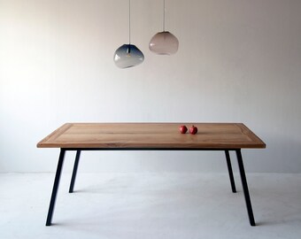 Dining table made of reclaimed oak Jasmijn/Aleida 200 x 100 cm black