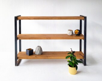 Sinem shelf made of reclaimed oak and iron