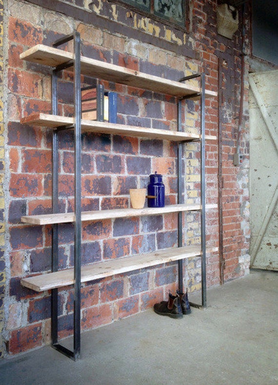 Shelf In Shabby Chic Style Timber Iron Sinem 200 Etsy
