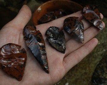 Mahogany Obsidian Arrowheads Random Pick | You Choose Size | Small | Medium | Gemstones | Metapysical