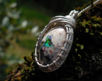 Opal in Rhyolite Pendant in Sterling Silver | Beautiful Stone | Natural | Metaphysical Properties | Gift for Her | Healing Gemstones | Boho