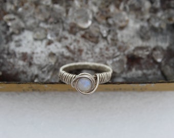 Moonstone Rings in Sterling Silver | July Birthstone | Limited Sizes | Handmade | Meraki Art Designs | Moon Stone | Blue | Rings for Women |