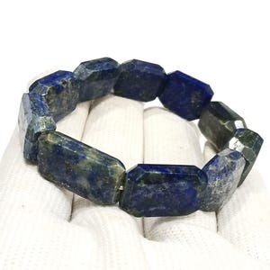 Natürliches blaues Lapislazuli Armband handgemachter Schmuck Stretch Armband Heilung Angst Relief Ausgleich beruhigender Edelstein für Frauen