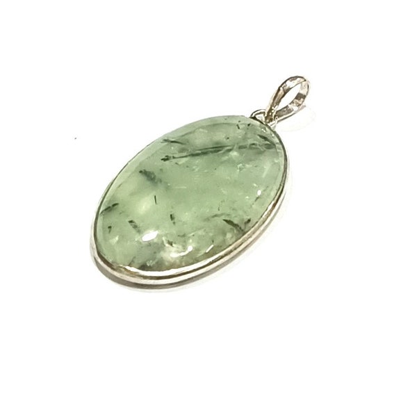 Green Rutile Quartz Pendant For Woman , Designer Pendant Silver Pendant, Beautiful Pendant, Handmade Pendant, Gemstone Jewelry Pendant
