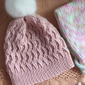 Pattern Hat, Pattern Baby Bonnet, Knitting Patterns, Knit Hat Pattern PDF, Knit Beanie Pattern, Easy Knitting Patterns