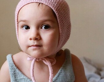 Custom Order, Baby Bonnet, baby knit bonnet, baby hat, baby cap, hand knit baby bonnet, baby knitwear, merino bonnet