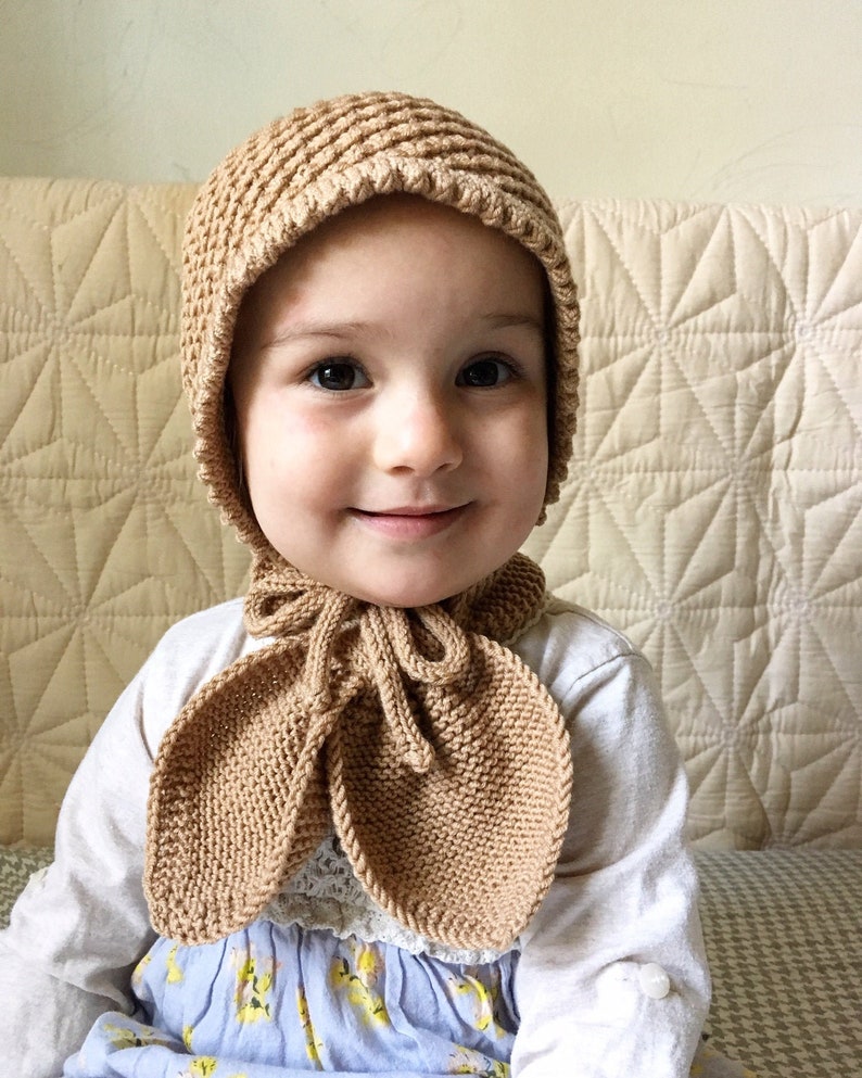 Pattern Baby Bonnet, Knit Hat Pattern, Knitting Patterns, Knit Hat Pattern PDF, Knit Beanie Pattern, Easy Knitting Patterns image 2